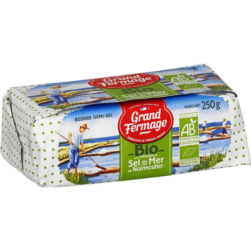 Grand Fermage Organic Noirmoutier Sea Salt Butter 250 g