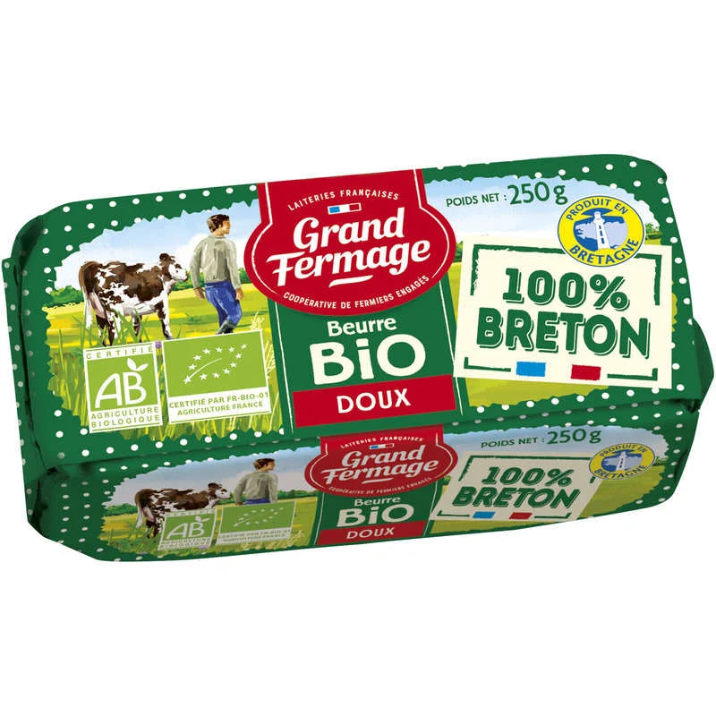 Grand Fermage Organic Unsalted Butter 250 g