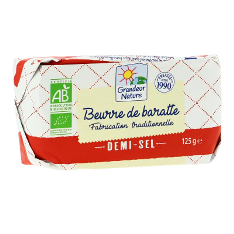 Grandeur Nature Churned (Baratte) Organic Salted Butter 125 g