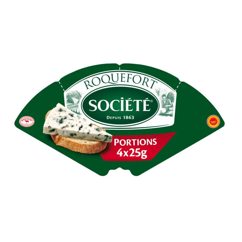 Société Roquefort AOP x4 Portions 100 g